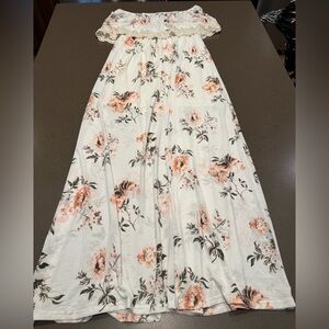 Justify White Floral Off-Shoulder Maxi Dress, Xl